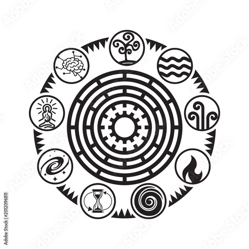 Mental Health and Meditation Logo illustration for Modern Wellness Branding