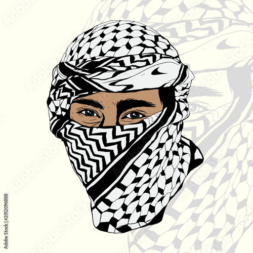 Cool Man Wearing a Turban Illustration for Digital Media and Print Design Needs