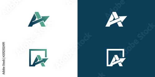 Creative letter A logo design with modern concept premium vector