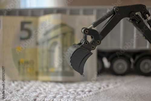 Construction costs inflation and euro currency concept