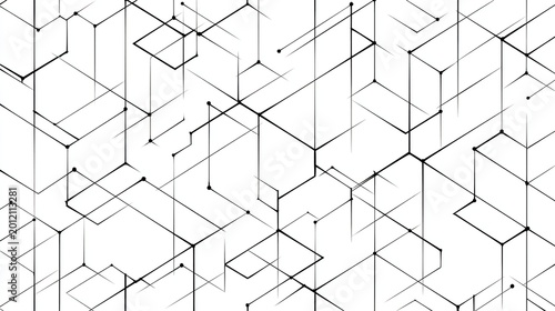 Abstract geometric pattern with interconnected lines and dots, creating a network design