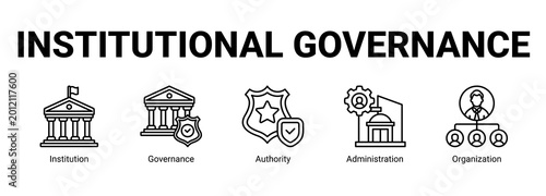 Foto Institutional Governance web banner icon concept, with Institution, Governance, Authority