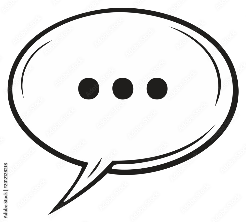 Fototapeta premium Speech bubble with ellipsis symbol, representing thinking, conversation, or pause