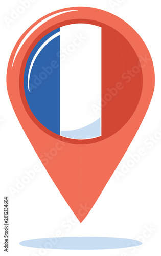 France Location Pin Symbol with French Flag in a Red Pointer Marker Vector Illustration Free Download France Location Pin Symbol with French Flag in a Red Pointer Marker Vector Illustration - GFXLoad