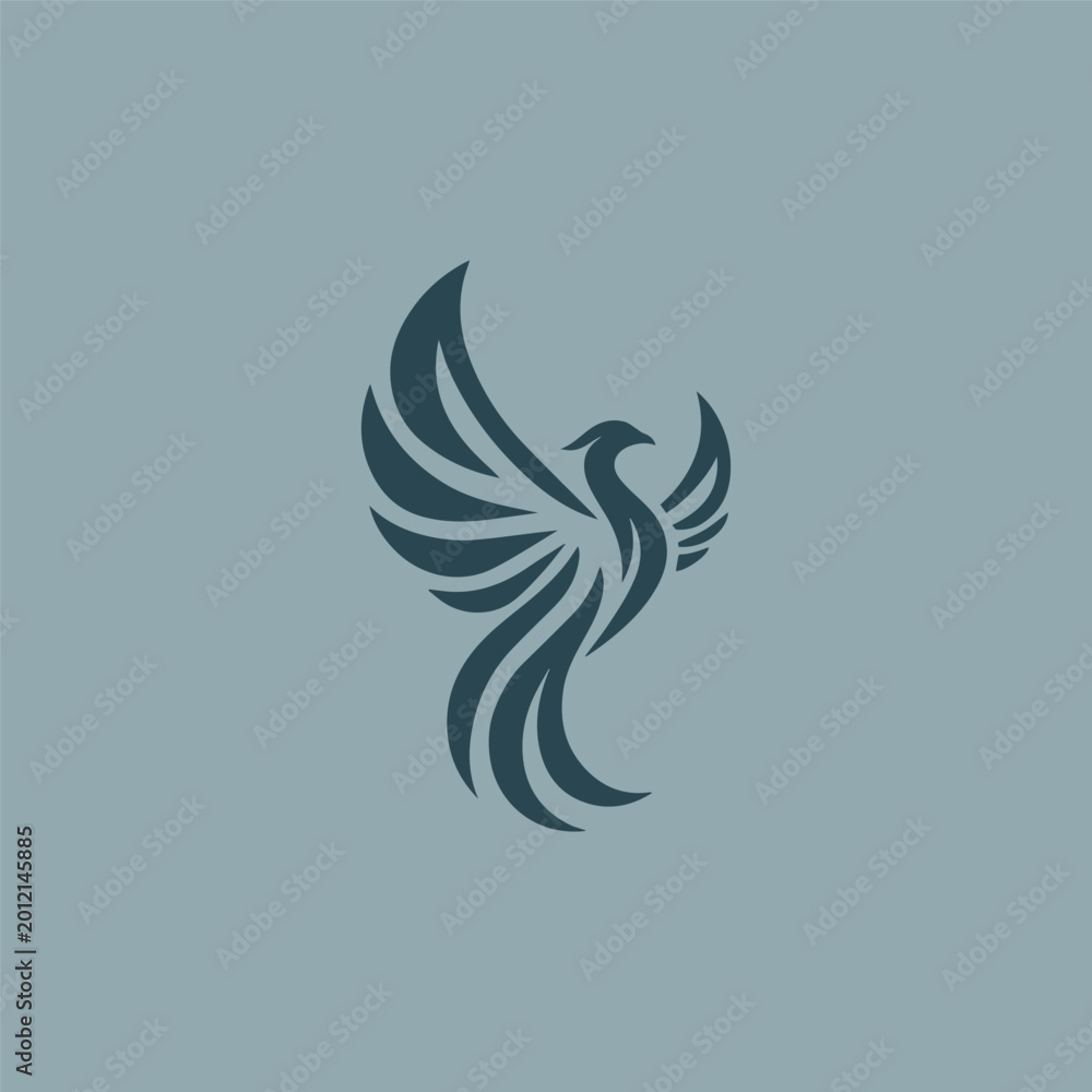 Fototapeta premium Phoenix logo design template flat vector