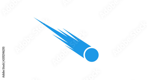 Foto Blue Rocket Moving Fast Forward.
