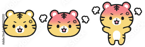 Foto 怒っているトラのイラストセット