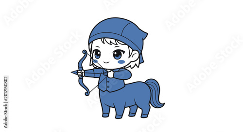 Obraz na plátně Cartoon centaur with bow and arrow.
