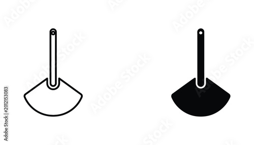 Handheld folding fan icon set for Japanese style decor or summer accessory design in vector format
