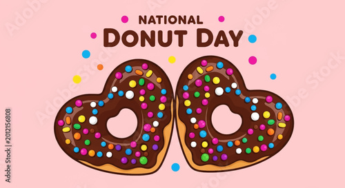 National Donut Day, colorful donuts, sweet treats, dessert icons