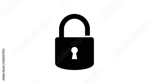 Free Download Minimalist black open padlock icon representing security access on white background - GFXLoad