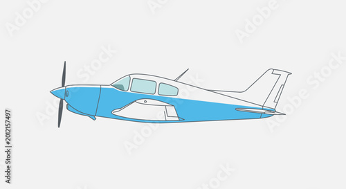 Vector Illustration of a Light Propeller Aircraft