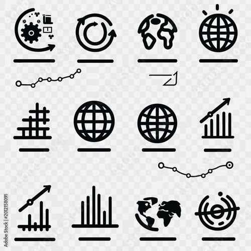 Set of various business and finance icons for conceptual design
