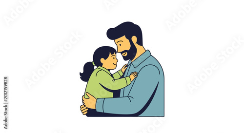Bild auf Leinwand Father and child embrace affectionate moment.