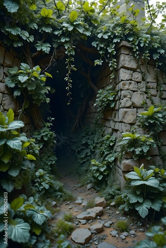 a garden and the wall