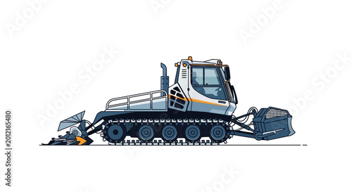 Fotografia Snow Groomer Vehicle Illustration for Winter Sports and Slope Maintenance