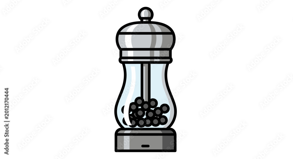 Fototapeta premium Pepper mill with black peppercorns inside.