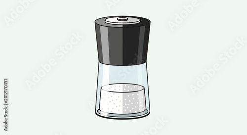 Salt shaker with black top.