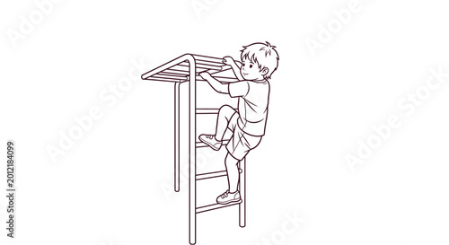 Photography Child Climbing on Outdoor Play Structure.