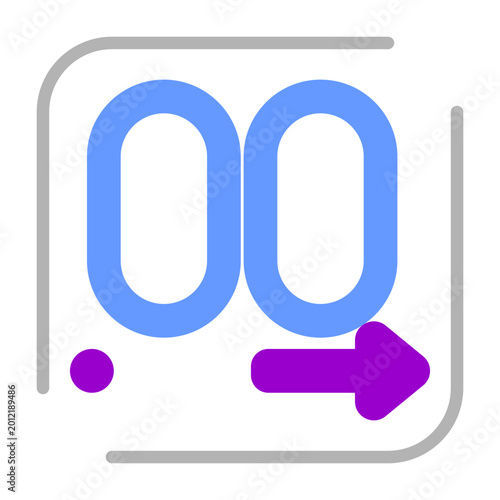 Cuadro en lienzo Decimal Vector Icon