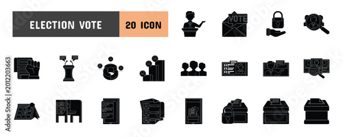 Принти на полотні 20  Glyph Icon Illustration Set