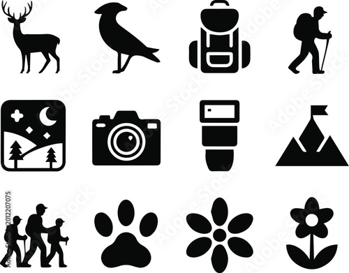 Foto Photography and camera icons for nature shoots