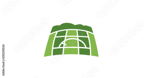 Green Igloo Structure with Grid Pattern and Curved Roof.