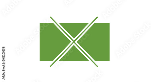 Green rectangle with crossed lines symbol.