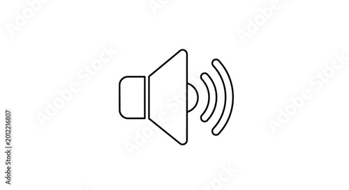 Sound Icon, Speaker Symbol with Sound Waves, Audio Volume Control, Music and Voice Signal