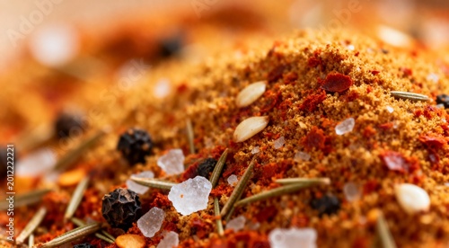 Cajun spice blend with visible granules, salt, and peppercorns