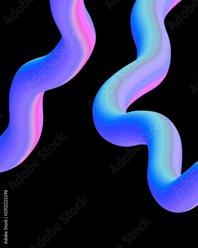 abstract blue neon with purple and pink gradation wavy lines background with smooth fluid gradient shapes. for wallpaper and background