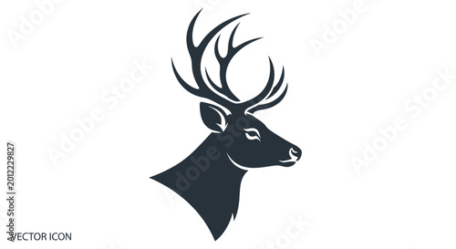 Canvas Print Deer Head with Large Antlers Side.