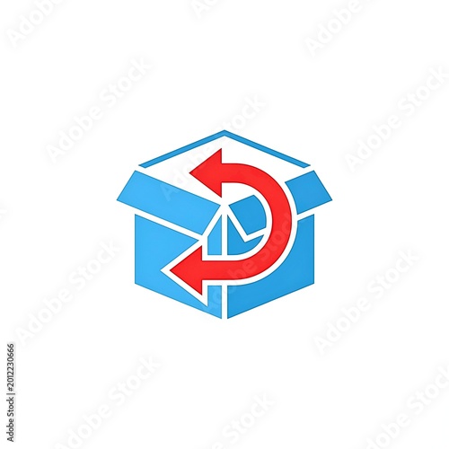 Free Download Return Policy Icon with Open Box and Circular Arrow, E-commerce Refund and Reverse Logistics Concept - GFXLoad