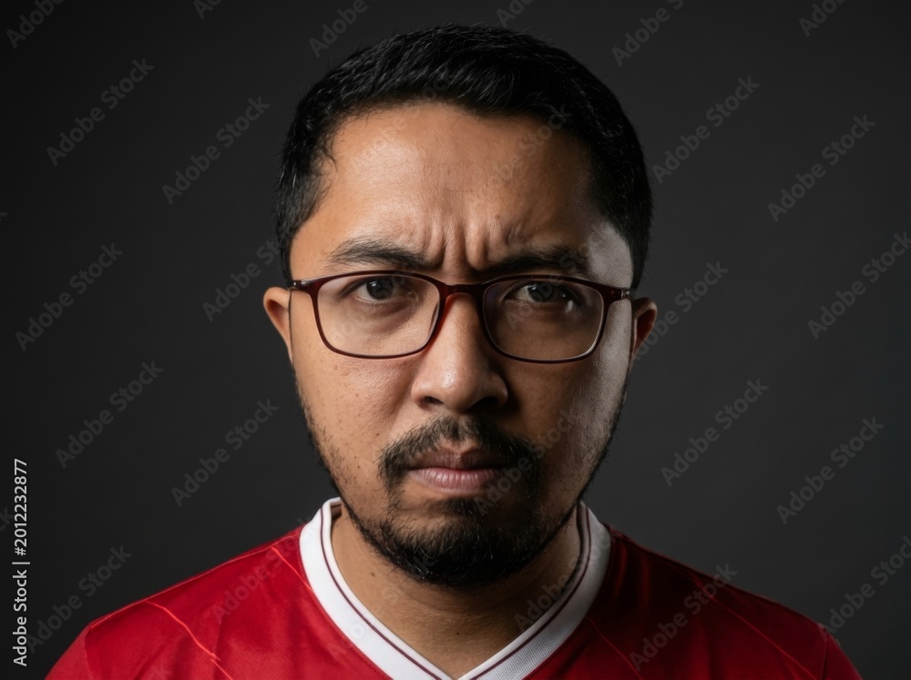 Fototapeta premium slightly angry expression with furrowed brows