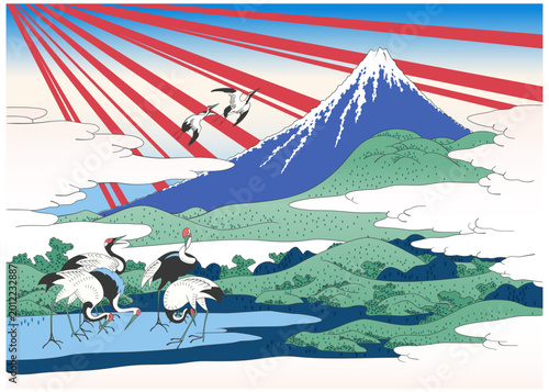 浮世絵　富嶽三十六景 相州梅沢左
のイメージイラスト2