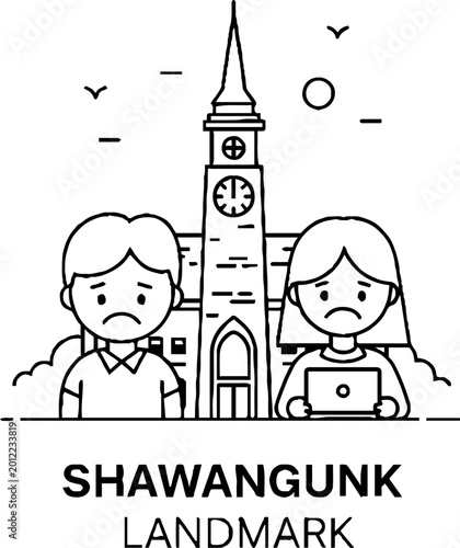 Sad Couple Standing in Front of Shawangunk Clock Tower