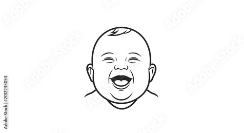 Cuadro en lienzo Crying Baby Face Closeup Illustration.