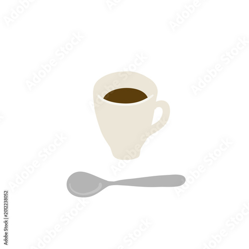 Cuadro en lienzo Espresso Coffee Cup Flat Vector Illustration