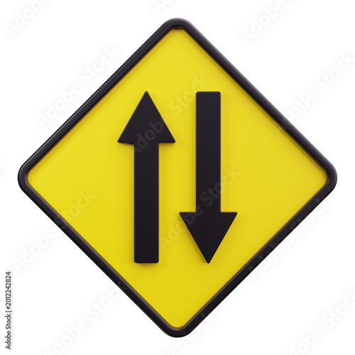 3D Two Way Traffic Warning Sign Icon Free Download 3D Two Way Traffic Warning Sign Icon - GFXLoad
