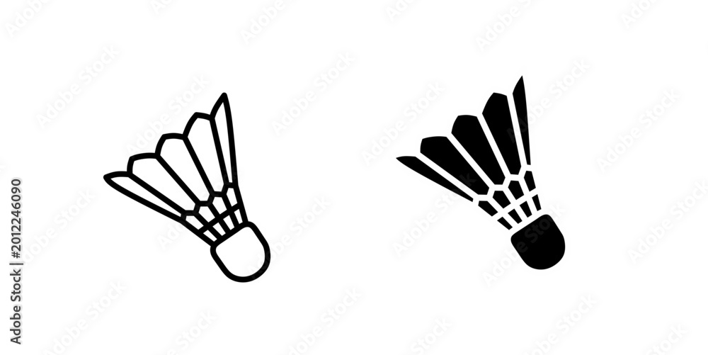 Fototapeta premium Badminton shuttlecock icon set