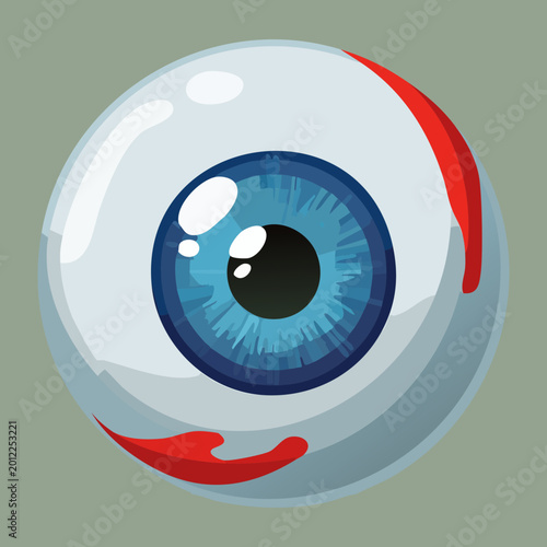 Photos Spooky monster eyeball with red veins bloodshot eye halloween horror character i