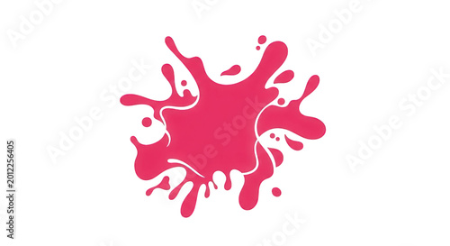 Vibrant red splatter paint effect on white surface isolated on transparent background