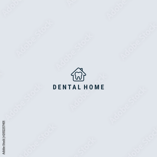 Dental home logo style icon design template vector illustration