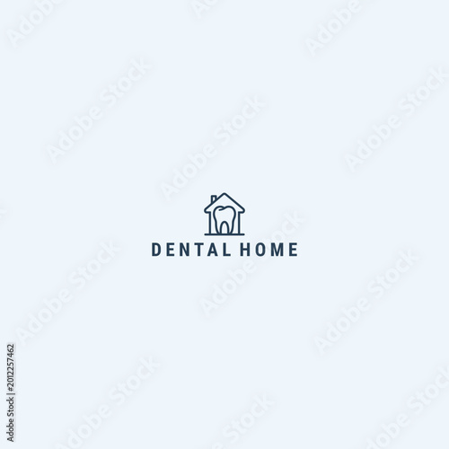 Dental home logo style icon design template vector illustration