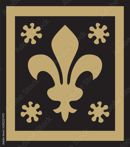 Obraz na plátne Vector gold and black ancient Roman ornament elements