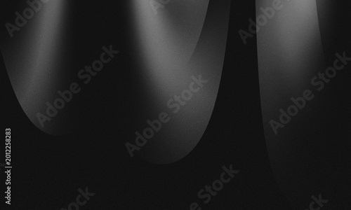Obraz na płótnie Abstract black background with overlapping parabolic curved lines that have a ve
