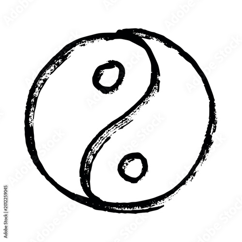 Εκτύπωση καμβά Hand drawn yin yang symbol Zen and Tao Harmony and balance Black and white yin a