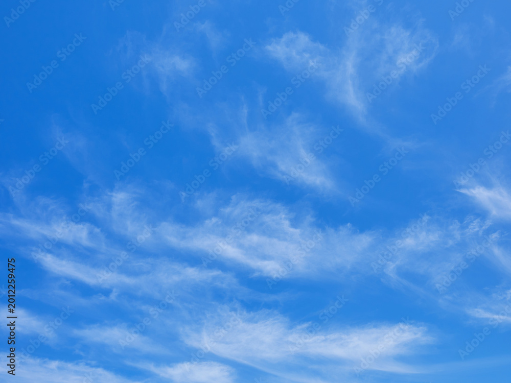 Obraz premium 夏の綺麗な青空と白い雲の風景
