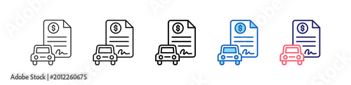 Foto Sales Contract Icon In 5 Different Styles Set Collection.