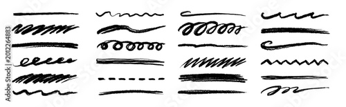 Εκτύπωση καμβά Hand drawn underline brush pencil set